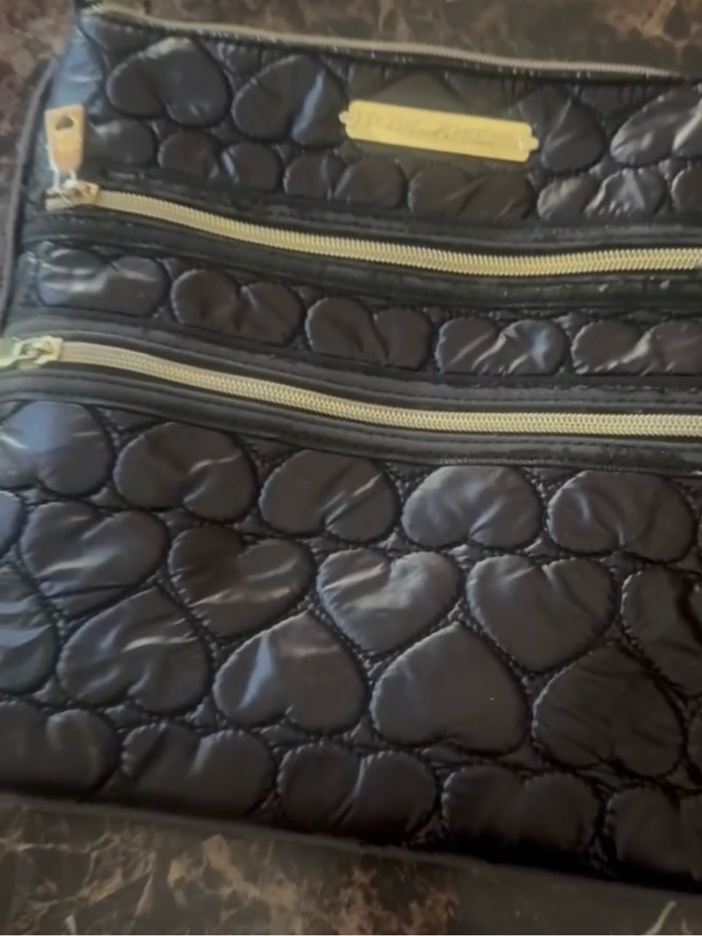 Betsey Johnson Black Heart Purse-- add your own strap or wear it as a clutch!